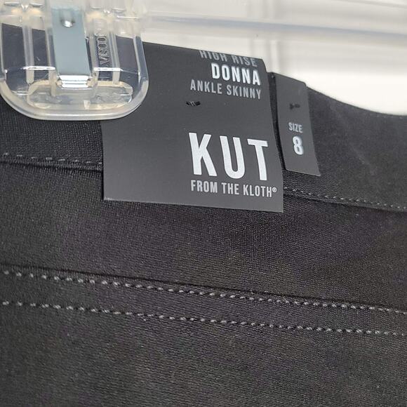Kut From Kloth NEW Donna High Rise Black Ankle 28" inseam Jeans Skinny size 8 - Picture 3 of 7
